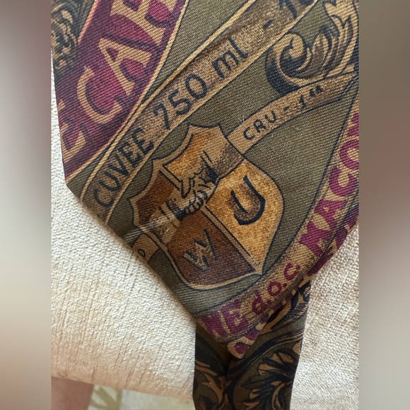 BRIAR men’s silk tie, excellent condition, beautiful fall green burgundy colors - Picture 7 of 7